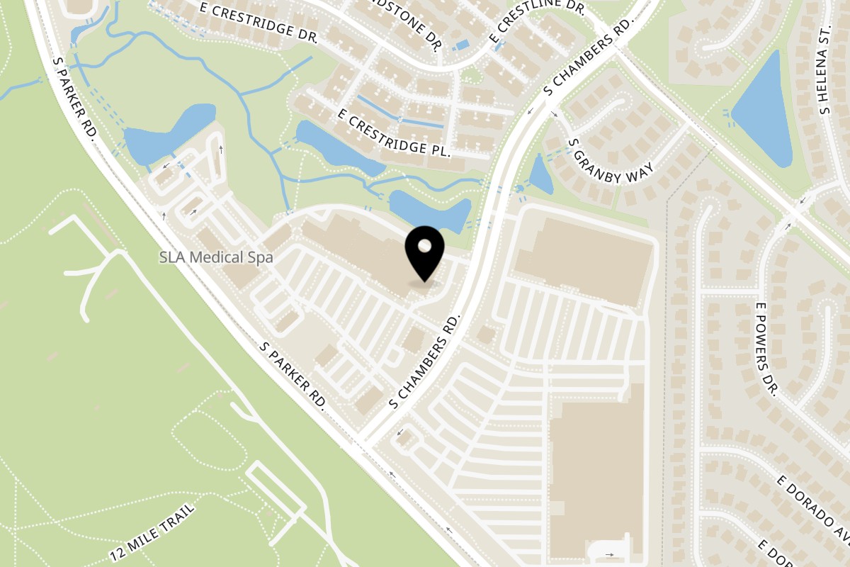 Map showing the location of Jabanero's Mexican Grill on 5584 South Parker Road in Aurora